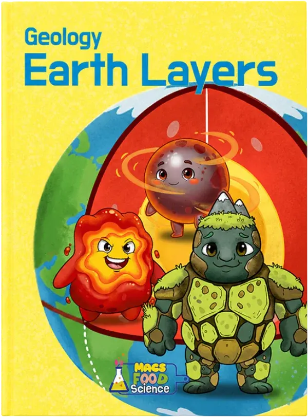 Food & Science workbook cover.Geology Earth Layers